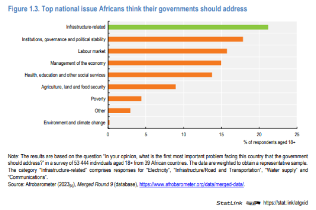 Figure 1.3. Top national issue Africans think their governments should address